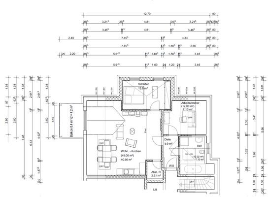 Grundriss WE 8 Dachgeschoss
