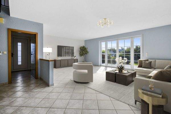 Wohnzimmer mit Beispiel-Möbeln