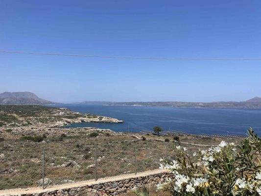 Kreta, Kokkino Chorio: Meerblick-Grundstück mit Baugenehmigung zu verkaufen