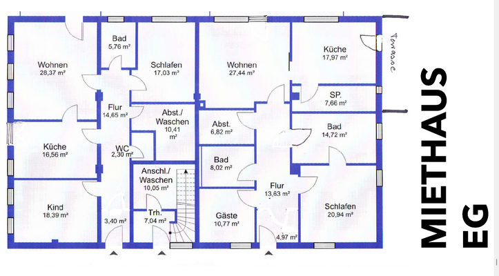 Grundriss EG Mietshaus