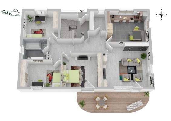 Erdgeschoss mit Zugang zum Garten