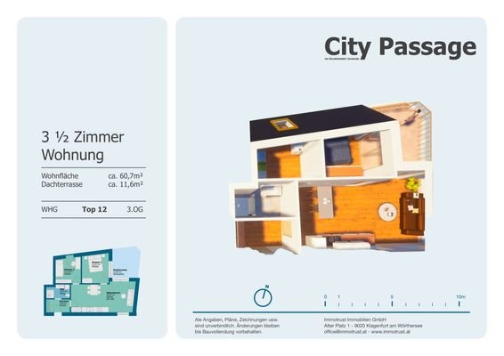 Plan Wohnung Top 13 - 3.OG 3D