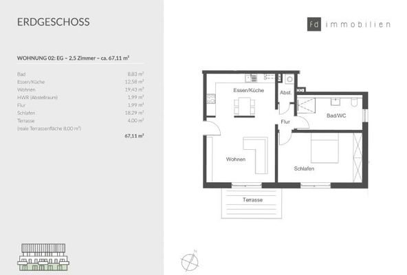 Grundriss Wohnung 2