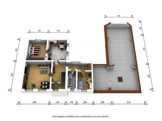 Grundriss 3D Obergeschoss