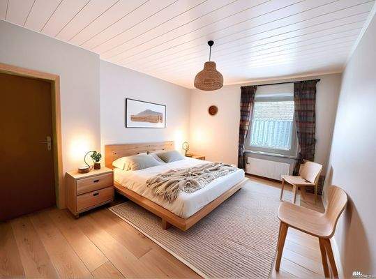 Schlafzimmer Dachgeschoss KI generiert