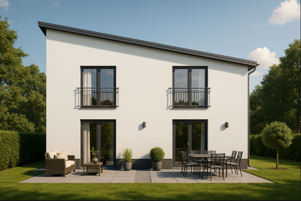 Ansicht Gartenseite - Visualisierung