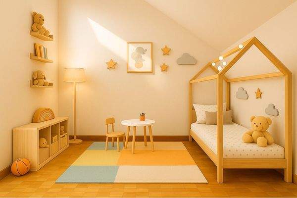 Visualisierung Ankleidezimmer visualisiert als Kinderzimmer