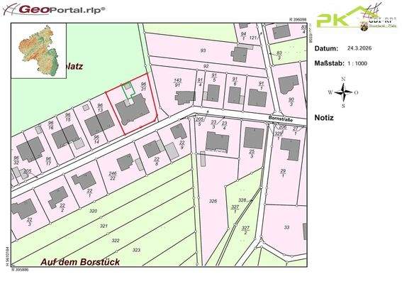 Lageplan mit Gartenanteil