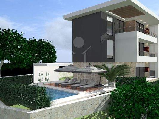 Angelegter mediterraner Garten