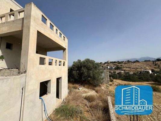 Kreta, Pitsidia: Rohbau - Unfertiges Haus in herrlicher Lage zu verkaufen