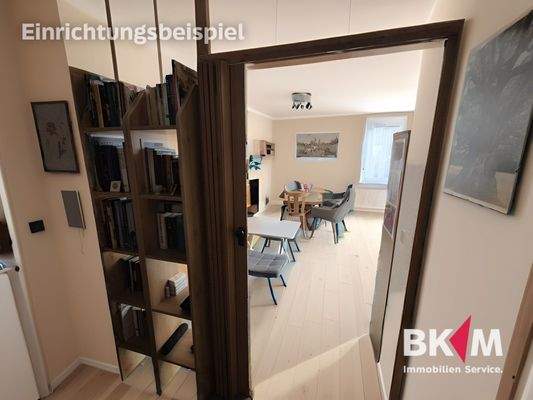 Blick vom Flur ins Wohnzimmer