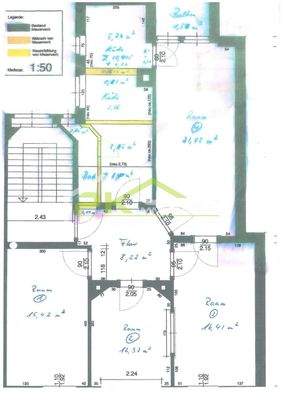 Grundriss mit Änderungen