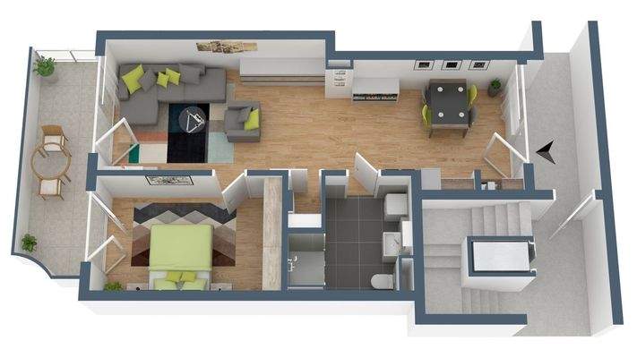 unverbindl. 3D Grundriss