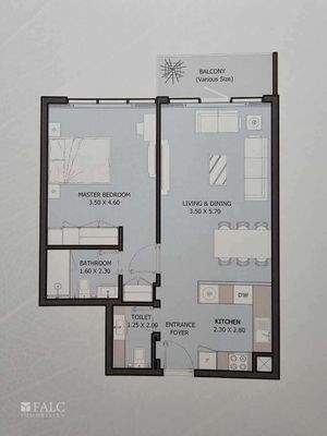 Grundriss Verdana 1 Bedroom