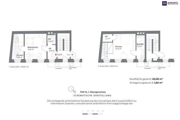 Grundriss Top 8, Schematische Darstellung