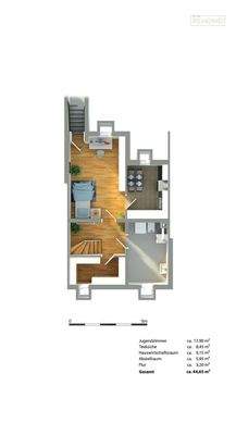 3D Grundriss KG keine Küche 