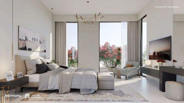 Schlafzimmer mit Blick ins Grüne