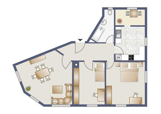 Grundriss (nicht maßstabsgetreu)