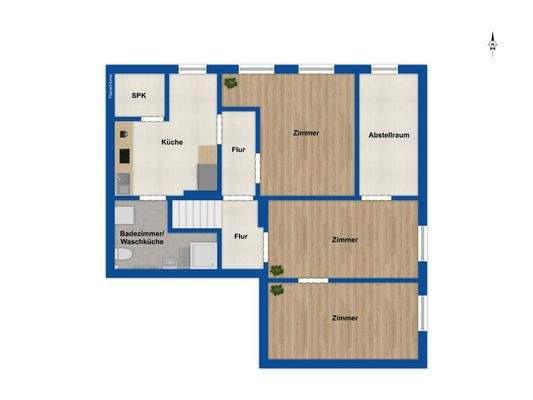 Grundriss Wohnung 2. OG rechts