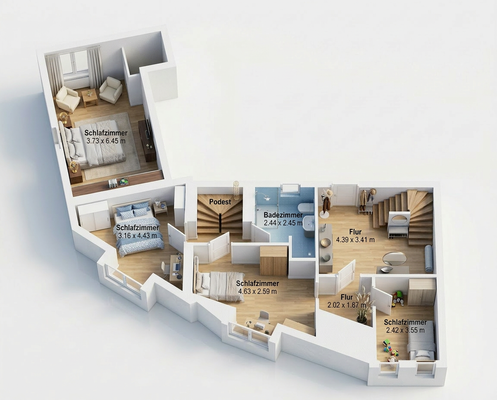 Grundriss Dachgeschoss komplett