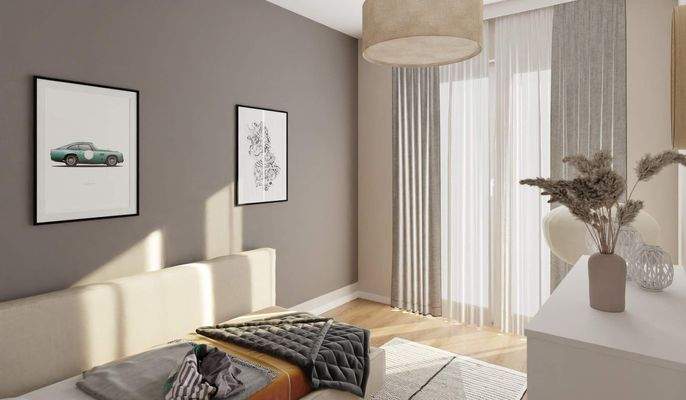 Helles und komfortables Schlafzimmer