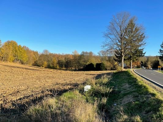 Ackerfläche und Straße nach Heimhof