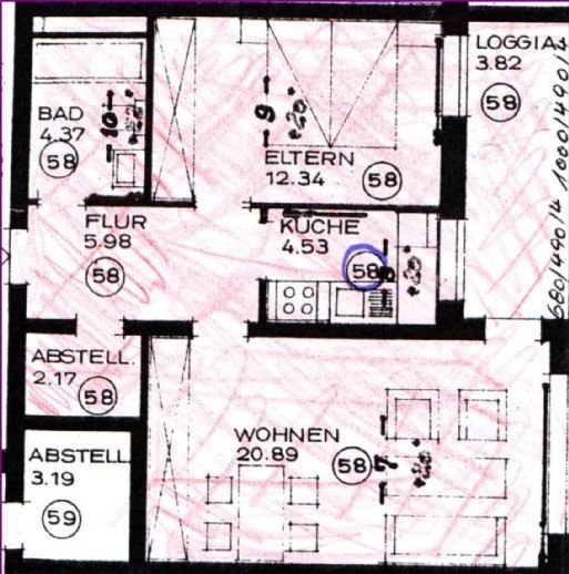 2-Zimmer-Wohnung mit 52 mÂ² Wfl. im 5. OG,