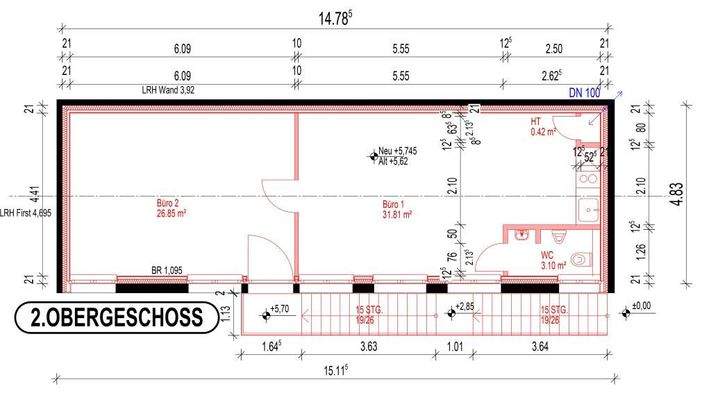 Grundriss Büro 2.OG
