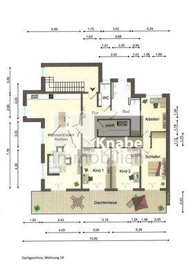 Grundriss WE 14, 2. OG (DG)