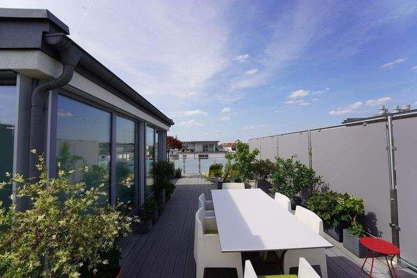 Dachterrasse mit Blick über Fürth