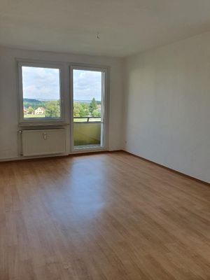 großes Wohnzimmer mit Balkon