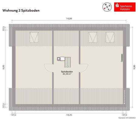 Grundriss Spitzboden Wohnung 2