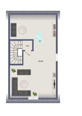 Der Grundriss im Dachgeschoss