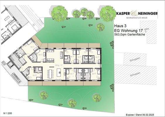 Grunriss Wohnung 17 mit Garten