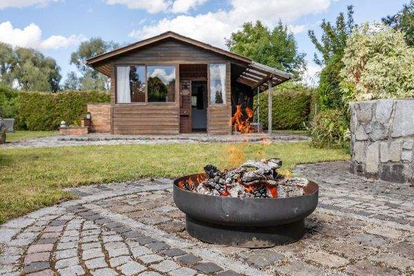 gepflasterte Feuerstelle