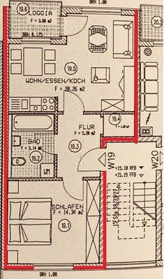 Grundriss 47m²