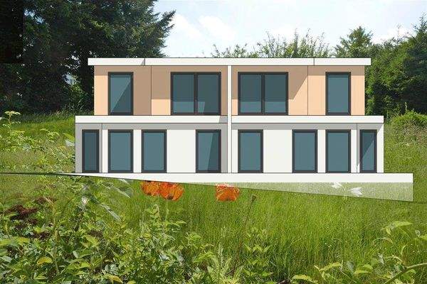 Hausansicht mit Garten