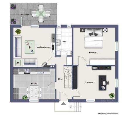 Grundriss beispielmöbliert EG