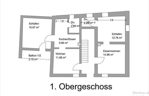 2 Wohnungen im 1. Stock