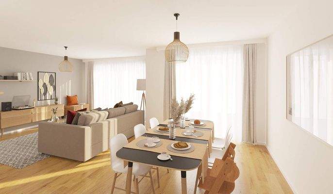 Offener und großzügiger Wohnbereich im Erdgeschoss