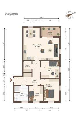 Grundriss Wohnung 6 - OG