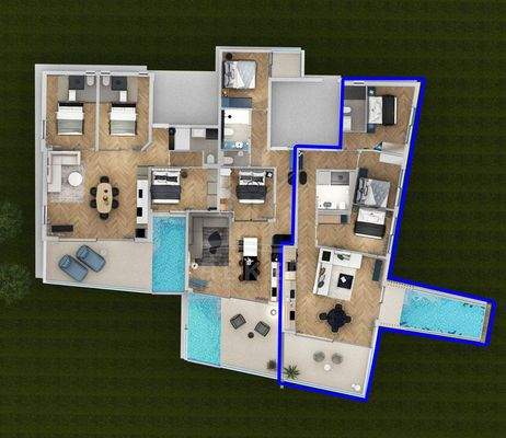 Modernes Wohnkonzept mit Annehmlichkeiten