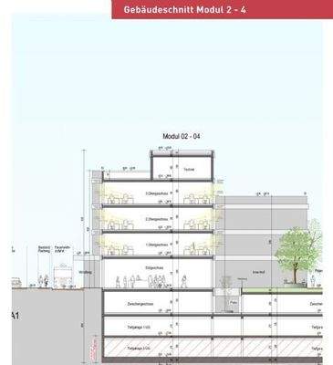 Gebäudeschnitt Modul 2-4