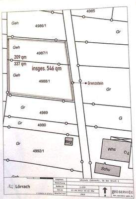 Lageplan geoService Lörrach 4987-1 4988-1 beschrif