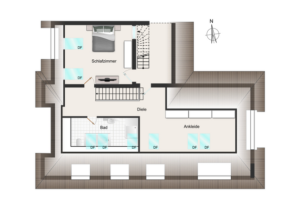 Grundriss obere Ebene