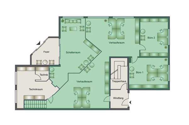 Mietfläche EG *grün markiert