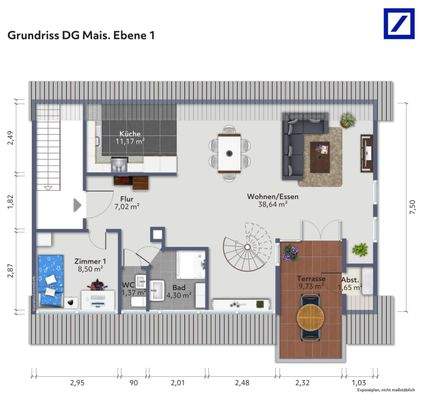 Grundriss Mais. Altb. Ebene 1