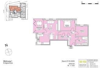 Grundriss Wohnung 1, Weissdornweg 