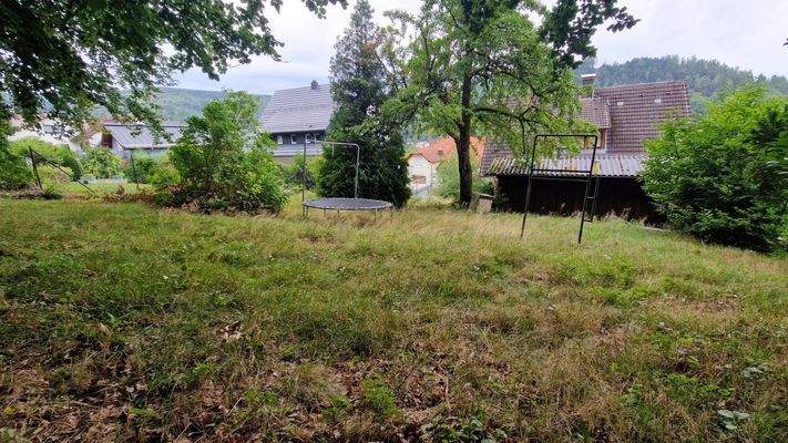 Garten mit Blick zum Haus...