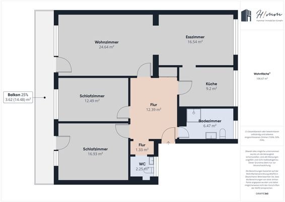 Grundriss 1 OG ETW Lahnstein